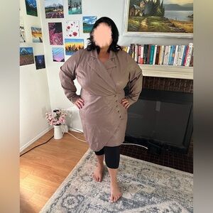 Beautiful women’s plus size faux leather mini dress